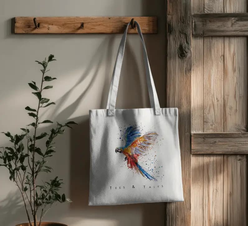 Vibrant Parrot Canvas Tote Bag